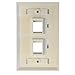 Tripp Lite Dual Outlet RJ45 Universal Keystone Face Plate / Wall Plate White, 2-Port(N042-001-WH)