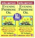 Evening Primrose Oil, 500 mg., 45 m. GLA (9%), Softgels 50 ct. + 50 ct. Bonus Pack, 2/50 ct.