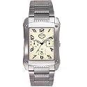 Harley Davidson Men's Silver Bracelet Watch Beige Patterned Dial 76C07