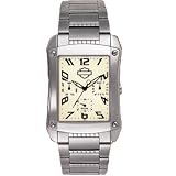 Bulova - Harley Davidson Men's Silver Bracelet Watch Beige Patterned Dial 76C07