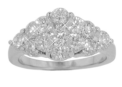 2.75 ct. TW Round Cut Diamond Cluster Ring in 14k