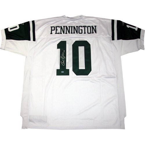 Steiner Sports NFL New York Jets Chad Pennington Jets Road White Authentic Jersey
