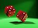 Red Dices on Green Background - 24