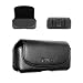 Fashionable Leather Large Size Pouch Protective Carrying Cell Phone Case Size for Apple iPhone 4 16GB 32GB / 3GS - 16GB 32GB 3G - 8GB (It will fit the cell phone already with a Rubber / Silicon Cover into this Leather case) - Black