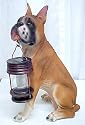 Boxer Outdoor Statue Solar Accent Light Garden Dog