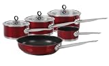 Morphy Richards 5-Piece Pan Set, Red