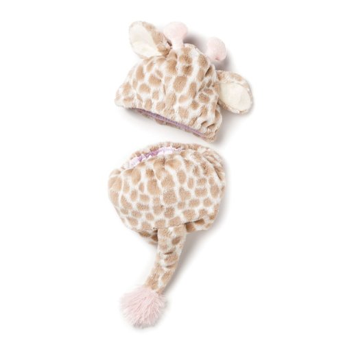 Demdaco Baby N00508 Pink Giraffe Hat & Diaper Cover Set