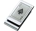 Money Clip Ace Of Spades Metal Chrome Plated 2 Sided