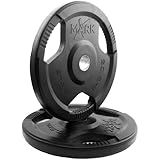 XMark Rubber Coated Tri-grip Olympic Plate Weights (Pair)