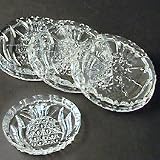 HOSPITALITY CRYSTAL COASTERS - SET OF 4 HOSPITALITY CRYSTAL COASTERS WITH PINEAPPLE DESIGN - coaster