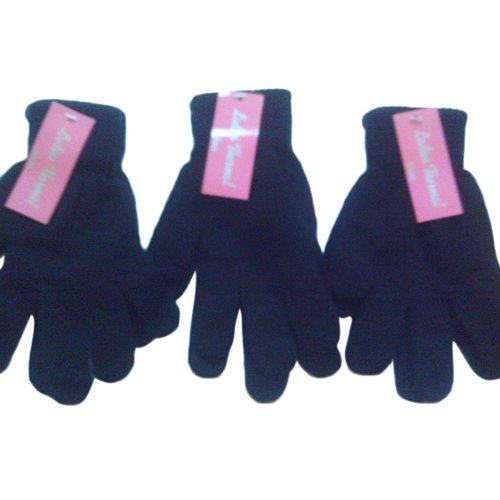3 Pairs womens thermal gloves Black