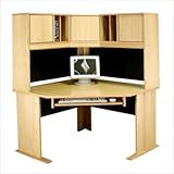 Modular Real Oak Wood Veneer Panel Corner Hutch