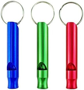 Damomon Emergency Survival Whistle Mini Aluminum Whistle With Key Chain - Red,Green,Blue