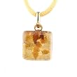Handmade Murano Glass Pendant - Ally Square S Gold/Brown Style2