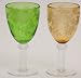 2 Assorted Amber & Green Leaves White Stemware Glasses