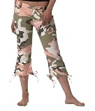 Womens Subdued Pink Camo Vintage Capri Pants