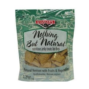 Evanger's Nothing But Natural Venison w  Fruit and Vegetables Jerky Dog Treat, 4.5oz by 