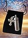 Silver Filigree Cross Anointing Oil Vial Holder Keychain with Velvet Pouch