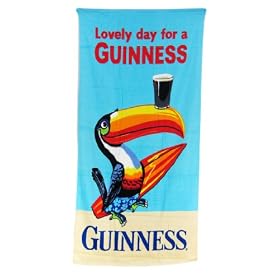 Guinness Beer Surfing Toucan Beach Towel 70" X 35"