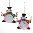 Club Pack of 12 Snowman Photo Picture Frame Christmas Ornaments 3.5"