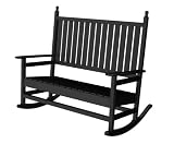 Recycled Lake View Outdoor Patio Double Rocking Chair - Black