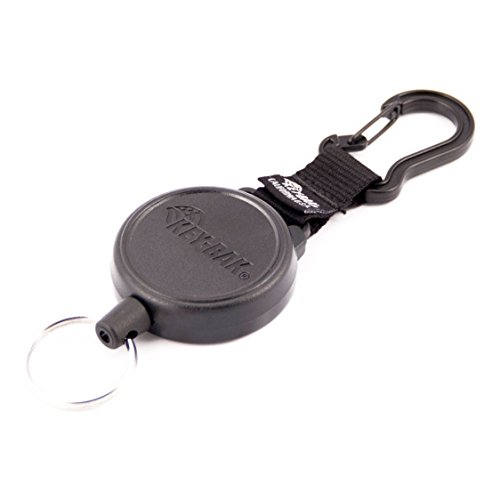 KEY-BAK #6C Mid-Size Retractable Reel with 36 Inch (91.4 cm) Polyester Cord, Polycarbonate Case, Polycarbonate and Steel Carabiner, Split Ring