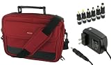 rooCase 2n1 Combo - ASUS Eee PC 1000HE 10-Inch Netbook Carrying Bag Case and AC Adapter Wall Charger - Red / Black Classic Series