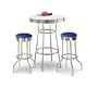 2 Blue Glitter Barstools and White Table Set