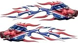 Full Color Reflective Leroy the Hog Confederate Flag Flame Decals