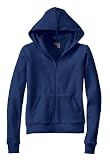 NEW District Threads - Ladies Velour Fitted Full Zip Hoodie Bay Blue-XL