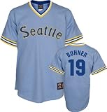 Jay Buhner Light Blue Majestic Cooperstown Throwback Seattle Mariners Jersey - XX-Large