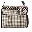 Diaper Bag - Black & White Quilted Gingham Diaper Bag w/Polka Dot Trim