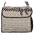 Diaper Bag - Black & White Quilted Gingham Diaper Bag w/Polka Dot Trim