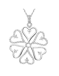 Diamond Heart Pendant in 14k White Gold with Chain 16" (1.04Cttw, F Color, VS Clarity)