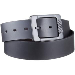 Kenneth Cole REACTION Mens Reversible Jean Belt With Distressed Black Center Bar Buckle