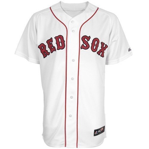 MLB Boston Red Sox Youth Short Sleeve 6 Button Synthetic Replica Jersey (White, Large)