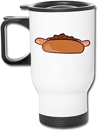 Aip-Yep Smart Delicious Sandwich Hotdog Logo Handled Travel Mug White