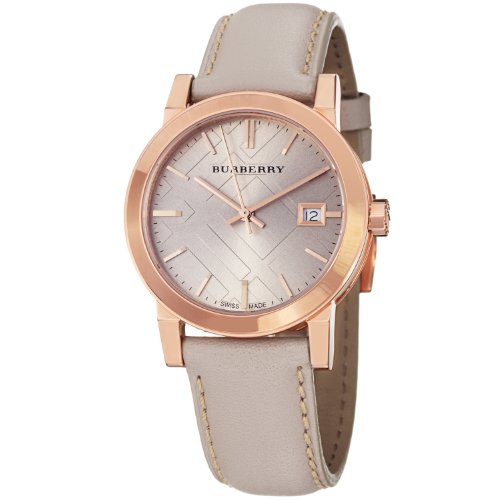 Burberry Womens BU9109 Beige Leather Strap Watch