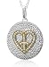 Sterling Silver Heart Peace Sign Diamond Pendant Necklace (GH, I1-I2, 0.28 carat)