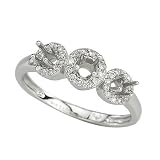 14K White Gold Diamond Engagement Ring Semimount