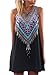 OURS Women's Sleeveless Flower Printed Casual Mini Dress (S, Black)