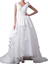 High-Low-Hem Draped Chiffon/Taffeta  Dress