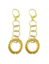 2 Carats Citrine 14 Karat Yellow Gold Dangle Earrings
