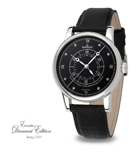 Kronsegler Eternitas Diamond Men's Watch Diamond steel-black