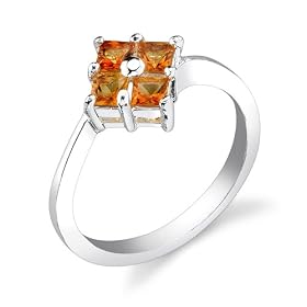 Buy Sterling Silver 0.50 cts Princess Cut Citrine Ring Size 7 by Peora