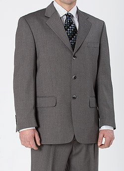 Kilburne & Finch Gray Woven 3-Button Suit with Pleated Pant