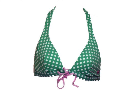 Calvin Klein Choice Green Polk-dot Halter Swimsuit-top S