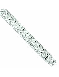 Genuine .925 Sterling Silver Nugget Bracelet 37 Grams 8.5 Inch Length. 100% Satisfaction Guaranteed.