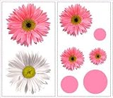 Flower Power - Peel and Stick - 25 Wall Stickers Decals