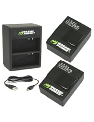 Photography: Wasabi Power Battery (2-Pack) and Dual Charger for GoPro Hero3, Hero3+ and GoPro AHDBT-201, AHDBT-301, AHDBT-302, AHBBP-301 - Wasabi Power